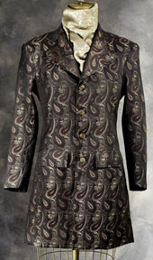 Grey Paisley Brocade Frock Coat